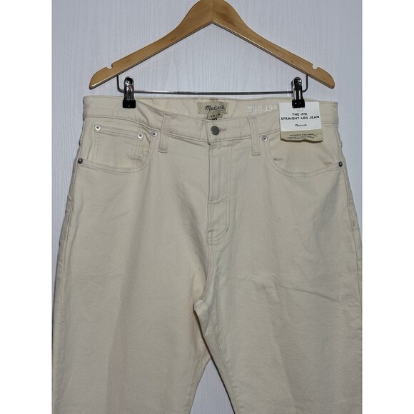 Madewell 1991 Straight-Leg Jean Mens 36 30 White Ecru Relaxed Flex Denim 90s New - Picture 4 of 16